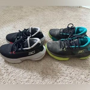2 Pairs of Boys Steph Curry Under Armour Shoes